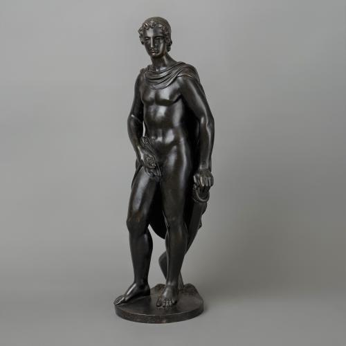 19th century European bronze statue of Lord Byron