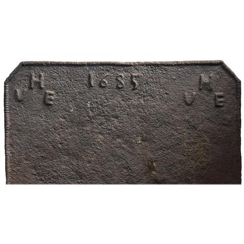 Fireback, Cast Iron, Dated 1685, Initialled HVE Twice