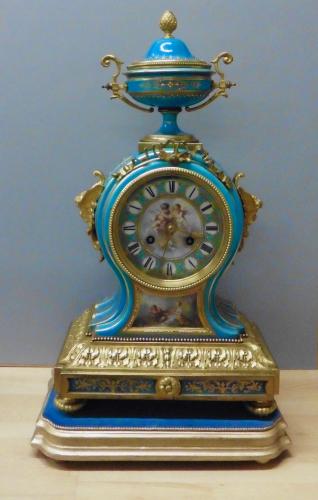 French Porcelain and Ormolu Mantel Clock