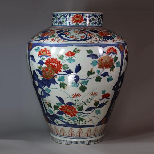 Japanese five-colour imari jar, c. 1700