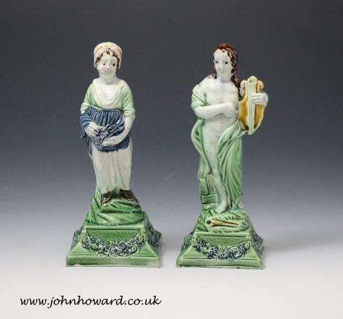 Pair of Ralph Wood of Burslem Staffordshire pottery figures made in the 1780’s