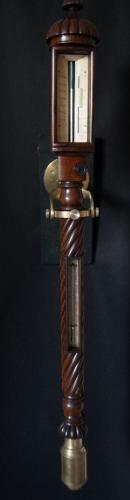 Fine carved Rosewood Marine Stick Barometer. c 1850