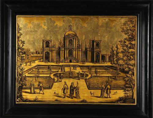 A Reverse-Glass Painting, Attributed to Daniel Preissler