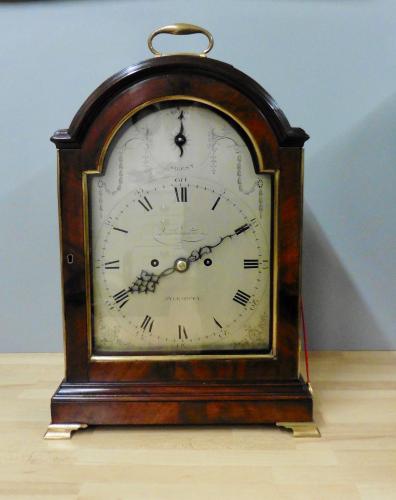 Georgian Mahogany Bracket Clock by Joseph Quartermaine, Aylesbury
