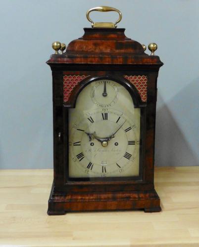 George III Mahogany Bell Top Bracket Clock With Verge Escapement by H.Thomas, London