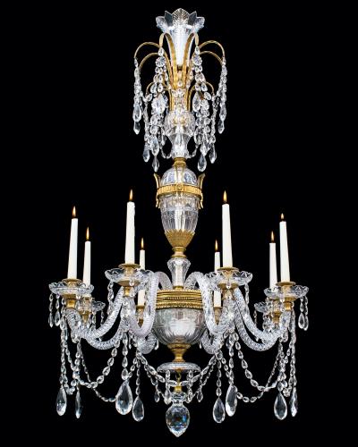 A Fine Quality Ormolu Mounted Eight Light Antique Chandelier by Perry & Co