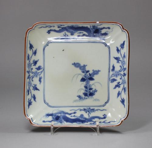 Japanese blue and white square dish, Edo Period (1603-1867)