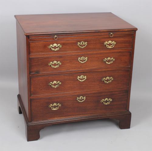 George II period small mahogany slide chest of drawers