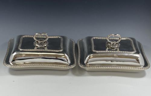 Hennell Georgian silver entree dishes 1817