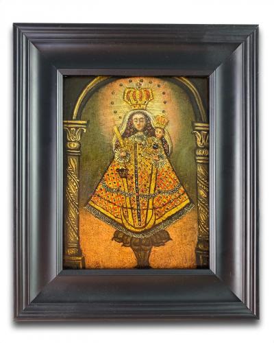 Cabinet painting of Our Lady of the Forsaken. Spanish, mid 17th century