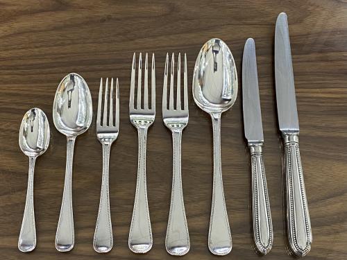George Adams silver bead flatware cutlery set 1858