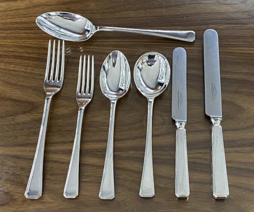 Art Deco silver flatware cutlery set service Harrods