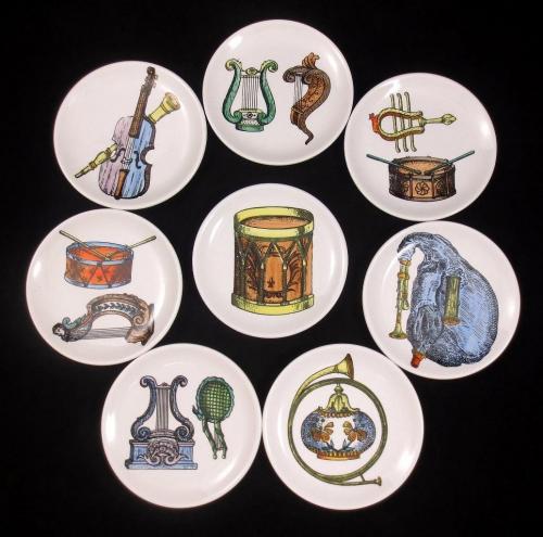 Set of Eight Mid-century Bucciarelli Musical Coasters, Circa 1960