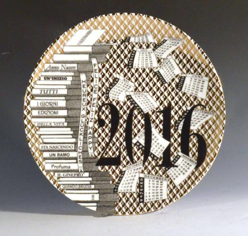 Barnaba Fornasetti Porcelain Calendar Plate 2016. Number 172 of 700 made. With Original Box