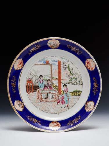 Set of 12 Chinese export porcelain plates, Qing dynasty.