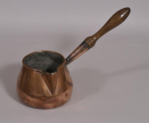 S/4307 Antique 18th Century Copper Brandy Saucepan