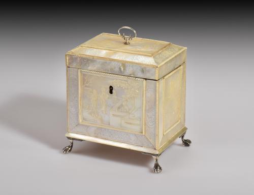 A Chinese Mother of Pearl Tea Caddy, Qing Dynasty, Qianlong Period, Circa 1750 - 1760