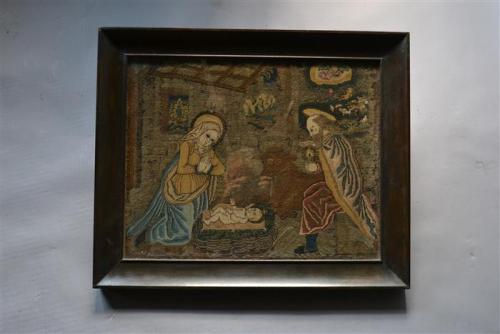 An early 16th century needlework of the Nativity