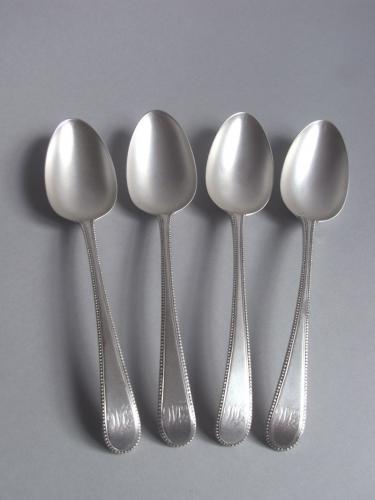 A set of Four George III Tablespoons made in London in 1782 by Hester Bateman