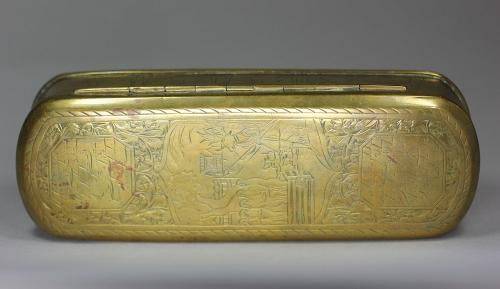 Dutch brass tobacco box, 18th century