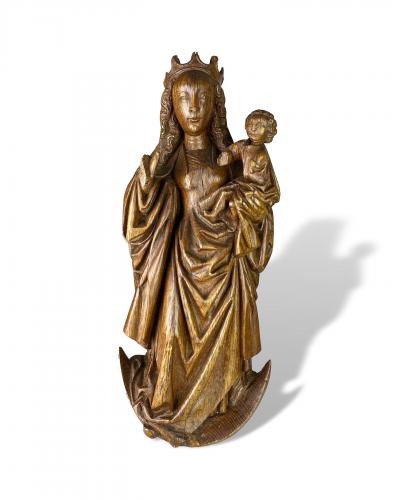 Oak Virgin and Child on a Crescent Moon. Bourgogne, early 16th century
