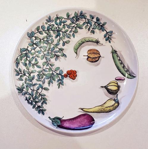 Piero Fornasetti Pottery Vegetalia Plate, #1 Funghello, 1955