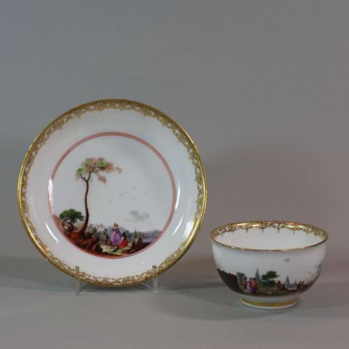 A Meissen teabowl and saucer, circa 1740