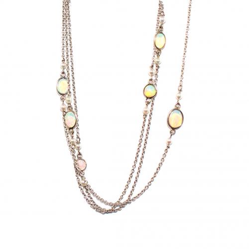 Art Deco Opal & Pearl Chain c.1920
