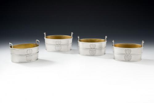 A rare set of George III Butter/Pate Pans made in Sheffield in 1802 by Nathaniel Smith & Company