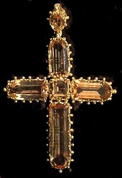 Fine Golden Topaz Victorian cross circa 1870