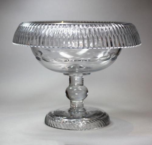 An Irish glass pedestal centre bowl, circa 1835