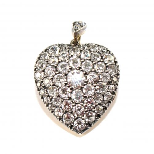 Victorian Large Diamond Heart Locket c.1890