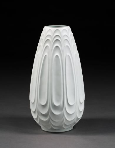 H & C Heinrich White Porcelain Floor Standing Vase, circa 1960