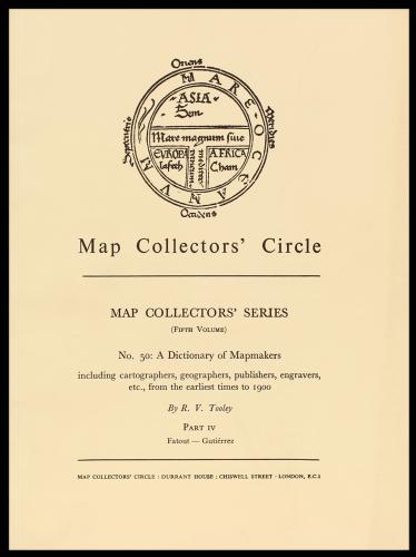 Tooley’s influential publication on the history of cartography