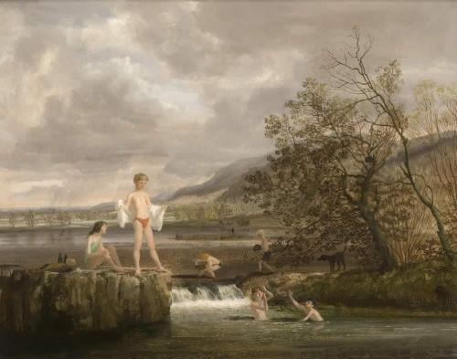 Claude William Harrison RP ARCA, Children bathing in a lake