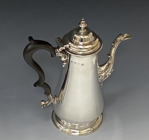 Shaw and Priest Georgian silver coffee pot 1754