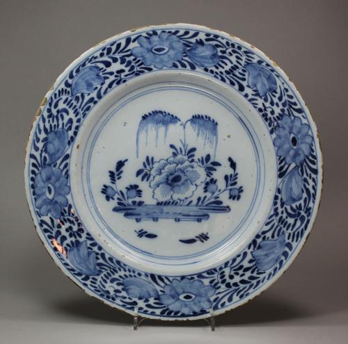 English blue and white delft plate, 18th century