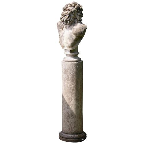 Busts Columns Pair of Composite Stone Brutus Laocoon