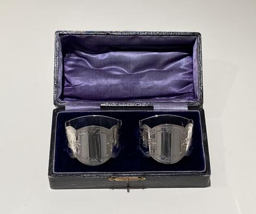 Silver napkin rings engraved 1914