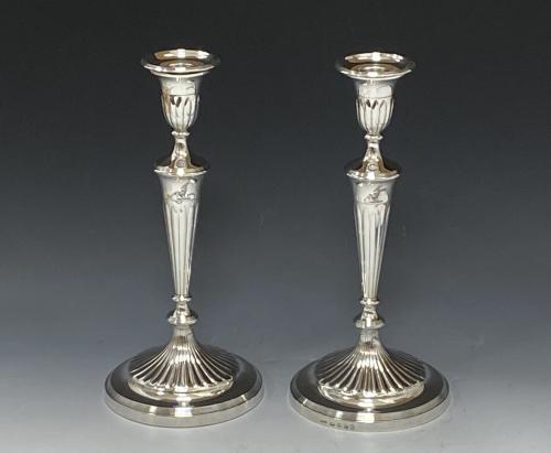 Georgian silver candlesticks John  Green 1796