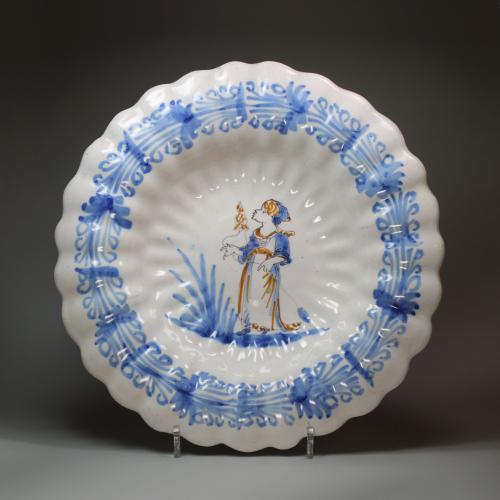 French Faience gadrooned dish, 18th century