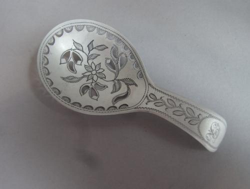 A rare George III Caddy Spoon made by Samuel Pemberton in Birmingham in 1804