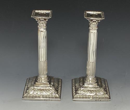Georgian silver candlesticks Louis Black 1766 ( Emick Romer)