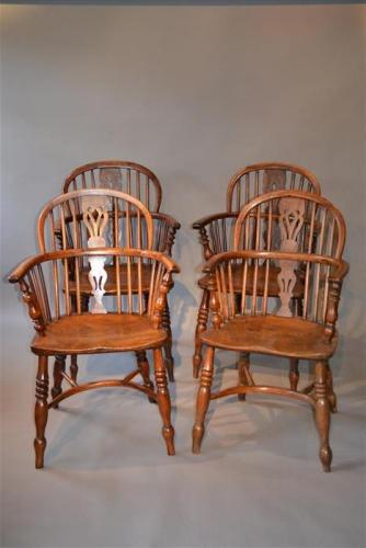 A matched set of 10 low back Windsor armchairs