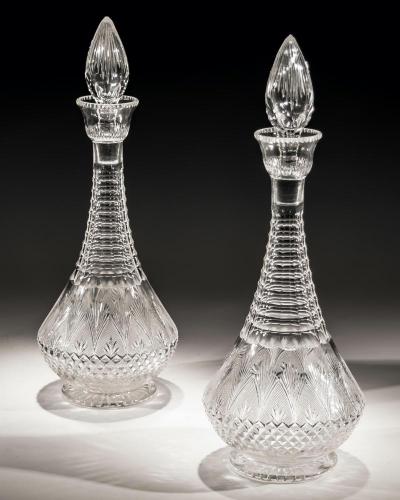 A Pair of Elaborately Cut Victorian Decanters