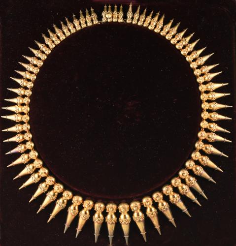 Gold Victorian Etruscan Necklace, circa 1880