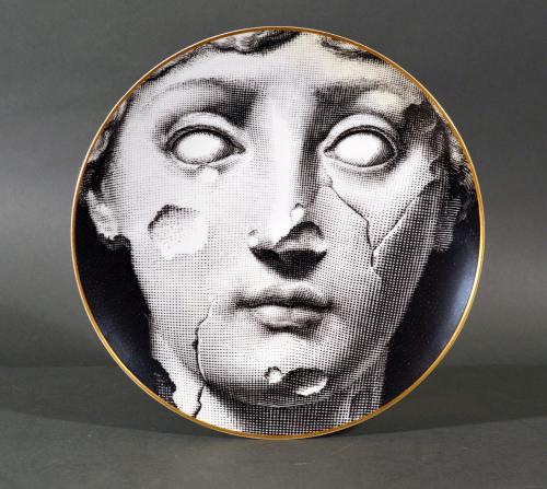 Rosenthal Piero Fornasetti Themes & Variation Porcelain Plate Motiv 21, Rock Face, 1980s