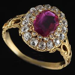 Victorian Burmese ruby and diamond ring, circa 1860
