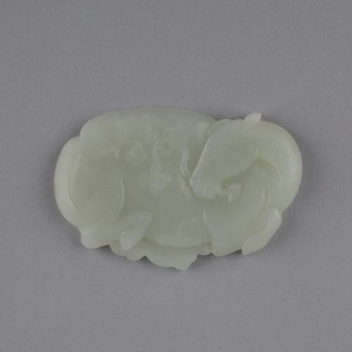 Chinese white jade plaque, Qianlong, 1736-1795