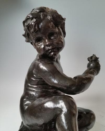 Aime-Jules Dalou (1838-1902) Study of a seated child, bronze